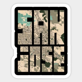 San Jose, USA City Map Typography - Vintage Sticker